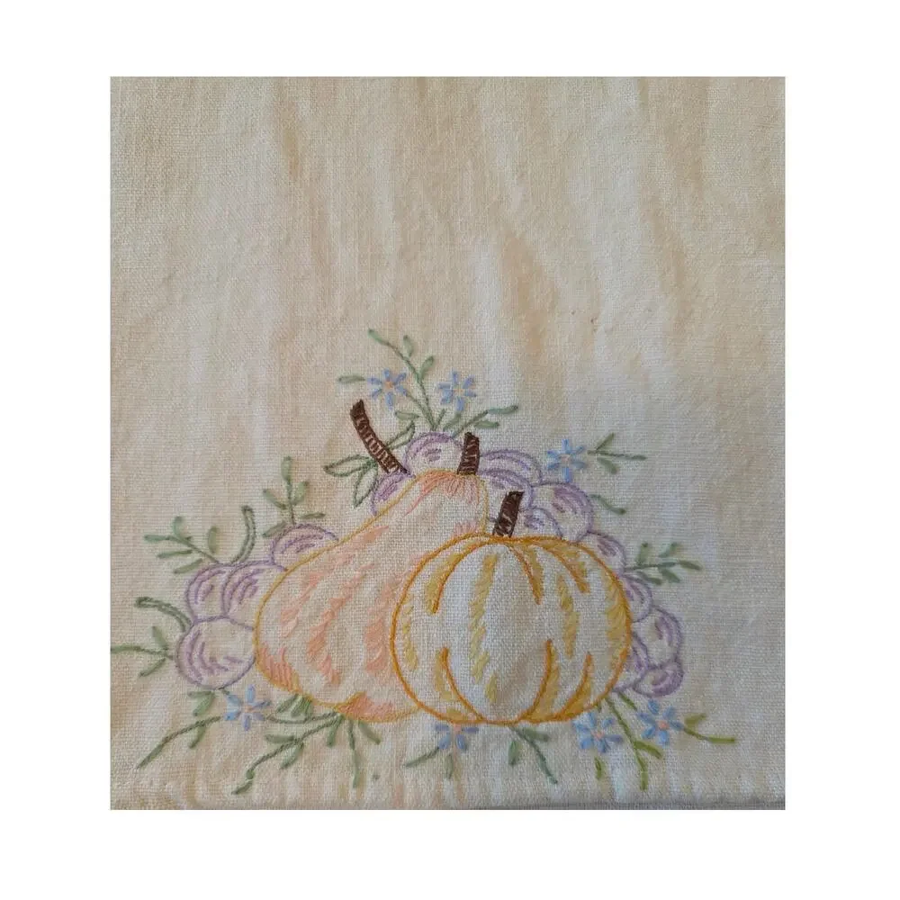 VTG Embroidered Flour Sack Kitchen Towel Farmhouse Cottagecore Floral Dishcloth